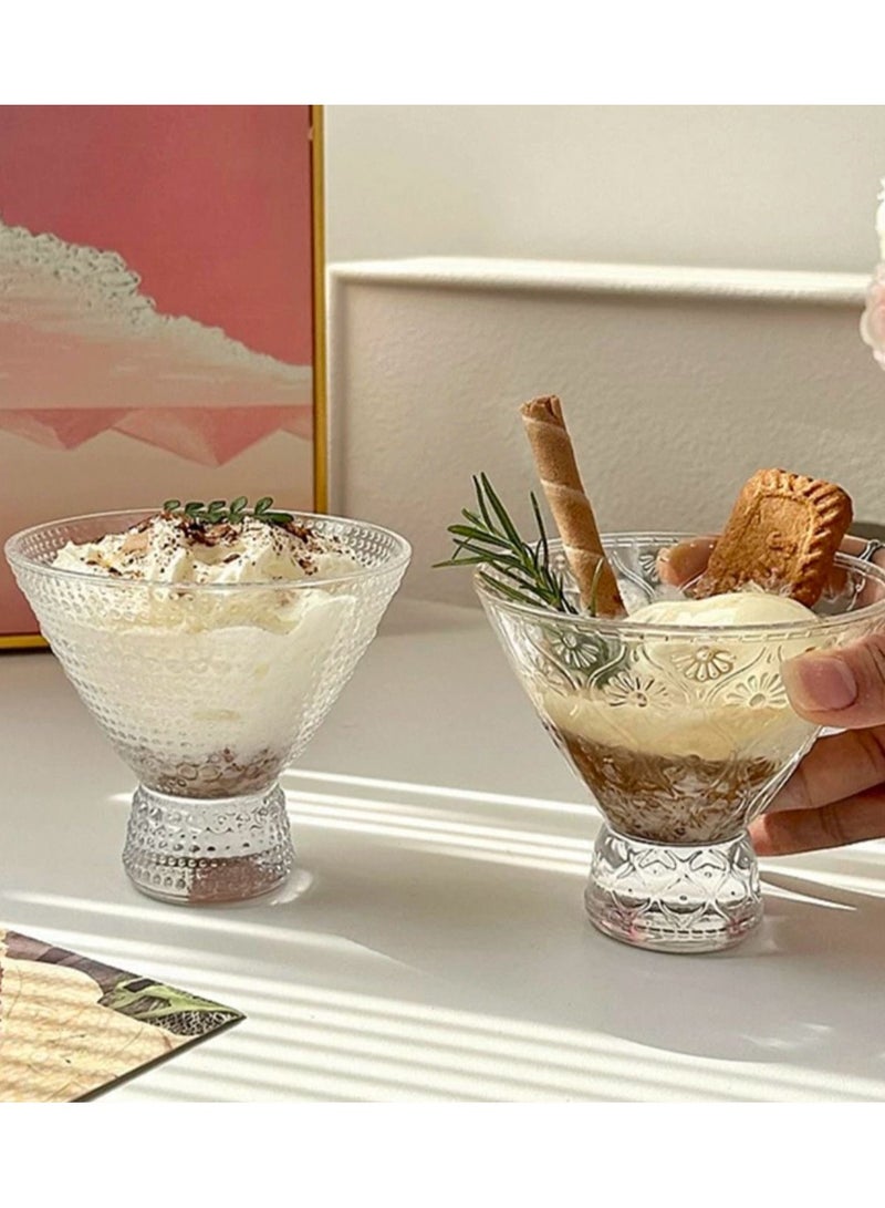 كاسات حلا زجاج بقاعده 3 قطع - Image 1